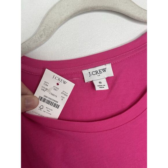 J.Crew Women’s Hot Pink Ruffle Tiered Cotton Short Sleeve Dress Size Small NEW - Picture 3 of 5